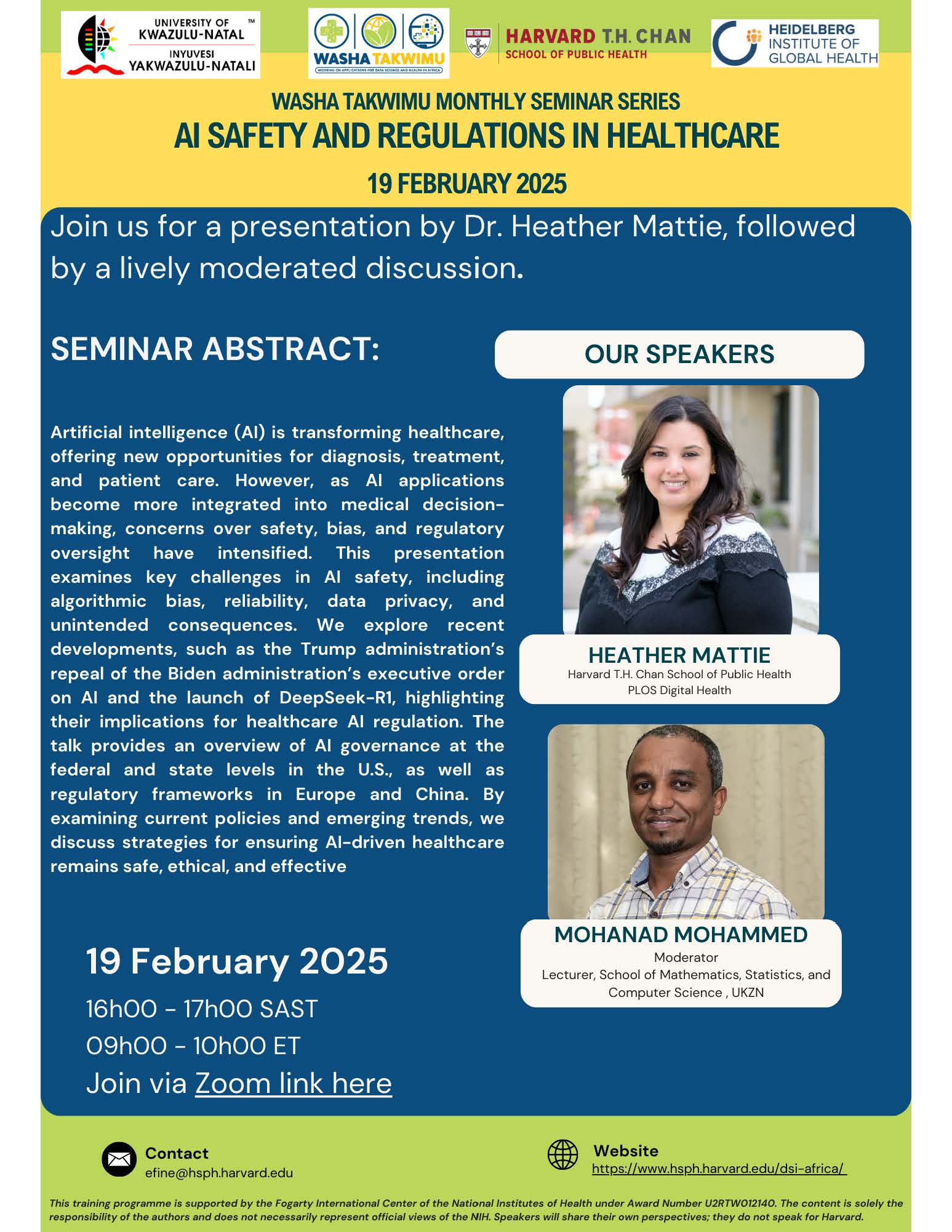 WASHA Takwimu Monthly Webinar Series: AI Safety and Regulations in Healthcare